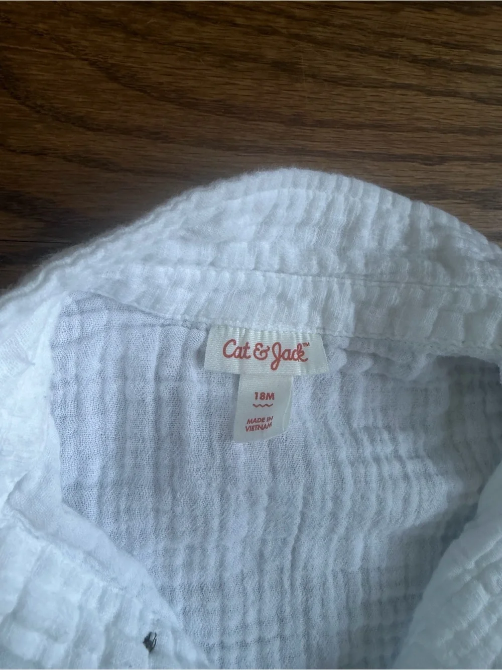 Cat & Jack White Short-Sleeve Gauze Button-Down Shirt